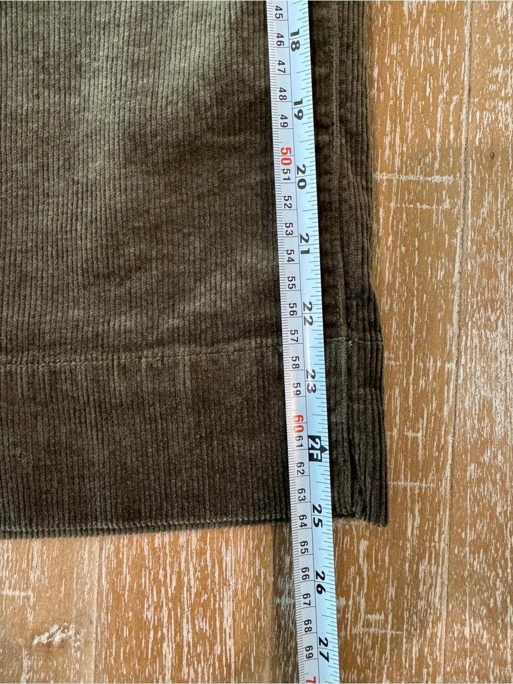 Maeve The Colette Wide Leg High Rise Cropped Corduroy Pants Olive Size 31 - Picture 7 of 9